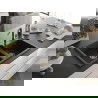 Mexen Tomas Albă Chiuvetă de granit cu 2 compartimente și baterie de bucătărie Flora, Neagră/Auriu metalic - 6516-75-670401-57-G