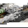 Mexen Tomas Albă Chiuvetă de granit cu 2 compartimente și baterie de bucătărie Flora, Neagră/Auriu metalic - 6516-75-670401-70-B