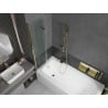 Mexen Vega cadă dreptunghiulară de 150 x 70 cm cu panouri si paravan cu 2 aripi 80 cm, transparent, auriu - 550115070X9208025000