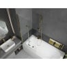 Mexen Vega cadă dreptunghiulară de 150 x 70 cm cu panouri si paravan cu 2 aripi 80 cm, transparent, auriu - 550115070X9208025000