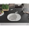 Mexen Kevin chiuvetă de granit cu un compartiment, cu picurător și baterie de bucătărie Flora, Albă - 6517-20-670401-07