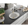 Mexen Kevin chiuvetă de granit cu 1 cuvă, cu scurgător și baterie de bucătărie Flora, alb - 6517-20-670401-57-G