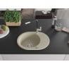 Mexen Kevin chiuvetă de granit cu un compartiment, cu picurător și baterie de bucătărie Flora, Bej - 6517-69-670401-07