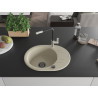 Mexen Kevin chiuvetă de granit cu 1 cuvă și scurgător și baterie de bucătărie Flora, bej - 6517-69-670401-07-B