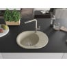 Mexen Kevin chiuvetă de granit cu un compartiment, cu picurător și baterie de bucătărie Flora, Bej - 6517-69-670401-09