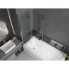 Mexen Vega cadă dreptunghiulară de 160 x 70 cm cu panouri si paravan cu 2 aripi 100 cm, transparent, crom - 550116070X9210020100