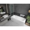 Mexen Vega cadă dreptunghiulară de 160 x 70 cm cu panouri si paravan cu 2 aripi 100 cm, transparent, crom - 550116070X9210020100