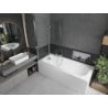 Mexen Vega cadă dreptunghiulară de 160 x 70 cm cu panouri si paravan cu 2 aripi 100 cm, transparent, crom - 550116070X9210020100