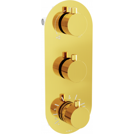 Bateria de baie și duș termostatică Mexen Kai cu 3 ieșiri, aurie - 77603-50