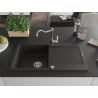 Mexen Leo chiuvetă de bucătărie din granit cu 1 compartiment cu scurgător și baterie Carla, negru/auriu metalizat - 6501-75-670?