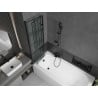 Mexen Vega cadă dreptunghiulară de 160 x 70 cm cu panouri si paravan cu 2 aripi 100 cm, Model negru - 550116070X9210027077