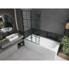 Mexen Vega cadă dreptunghiulară de 160 x 70 cm cu panouri si paravan cu 2 aripi 100 cm, Model negru - 550116070X9210027077