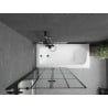 Mexen Vega cadă dreptunghiulară de 160 x 70 cm cu panouri si paravan cu 2 aripi 100 cm, Model negru - 550116070X9210027077