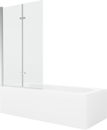 Mexen Vega cadă dreptunghiulară de 170 x 70 cm cu panouri si paravan cu 2 aripi 100 cm, transparent, crom - 550117070X9210020100