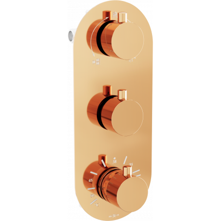 Mexen Kai baterie termostatice pentru cadă-duș cu 3 ieșiri, aur roz - 77603-60