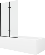 Cadă dreptunghiulară Mexen Vega 170 x 70 cm cu mască și paravan cu 2 uși 100 cm, transparent, negru - 550117070X9210027000