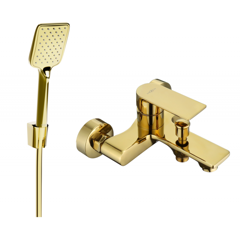 Mexen Royo R62 baterie cadă cu set pentru duș, Aurie 7223R62-50