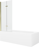 Mexen Vega cadă dreptunghiulară de 180 x 80 cm cu panouri si paravan cu 2 aripi 80 cm, transparent, auriu - 550118080X9208025000