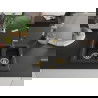 Mexen Carlos chiuvetă de granit cu 1,5 compartimente cu baterie de bucătărie Flora, negru/argintiu metalic - 6518-73-670401-57-?