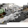 Mexen Carlos Chiuvetă de granit de 1,5 compartiment și baterie de bucătărie Flora, Neagră/Argintiu metalic - 6518-73-670401-57-B