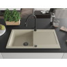 Mexen Leo chiuvetă de granit cu 1 cuvă, cu scurgător și baterie de bucătărie Elia, bej - 6501-69-670101-70