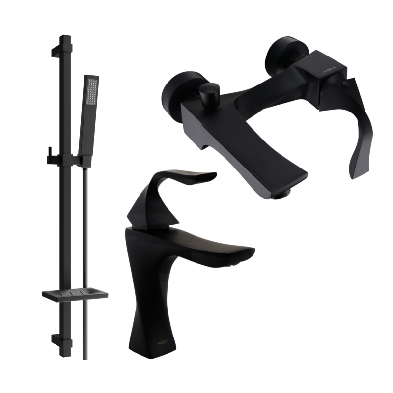 Mexen Estrella DQ02 fürdőkád készlet, fekete - 72303DQ02-70