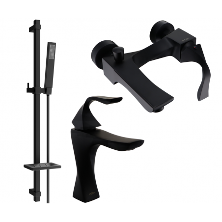 Mexen Estrella DQ02 set de baie, negru - 72303DQ02-70