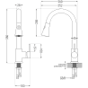 Mexen Leo chiuvetă de granit cu un compartiment, cu picurător și baterie de bucătărie Elia, gri - 6501-71-670101-70