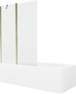 Cada rectangulară Mexen Vega 150 x 70 cm cu carcasă și paravan cu 1 aripă 120 cm, transparent, auriu - 550115070X9412115000