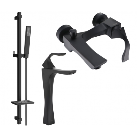 Mexen Estrella Set de baie DQ02, negru - 72313DQ02-70