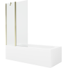 Cadă Mexen Vega dreptunghiulară 160 x 70 cm cu mască și paravan cu 1 canat 100 cm, transparent, auriu - 550116070X9410115000