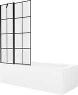 Mexen Vega cadă dreptunghiulară de 160 x 70 cm cu panouri si paravan cu 1 aripă 100 cm, Model negru - 550116070X9410117077