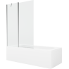 Mexen Vega cadă dreptunghiulară de 160 x 70 cm cu panouri si paravan cu 1 aripă 120 cm, transparent, crom - 550116070X9412110100