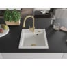 Mexen Vito chiuvetă de granit cu 1 compartiment și baterie de bucătărie Elia, Albă - 6503-20-670101-50