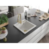 Mexen Vito chiuvetă de granit cu 1 compartiment cu baterie de bucătărie Elia, albă - 6503-20-670101-50
