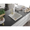Mexen Vito chiuvetă de granit cu 1 cuvă cu baterie de bucătărie Elia, alb - 6503-20-670101-50