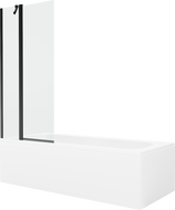 Mexen Vega cadă dreptunghiulară 170 x 70 cm cu mască și paravan cu 1 canat 80 cm, transparent, negru - 550117070X9408117000