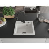 Mexen Vito 1 rekeszes gránit mosogató Elia konyhai csapteleppel, fehér - 6503-20-670101-70