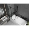 Mexen Vega cadă dreptunghiulară de 170 x 70 cm cu panouri si paravan cu 1 aripă 80 cm, Model negru - 550117070X9408117070