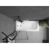 Mexen Vega cadă dreptunghiulară de 170 x 70 cm cu panouri si paravan cu 1 aripă 80 cm, Model negru - 550117070X9408117070