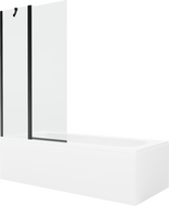 Mexen Vega cadă dreptunghiulară 170 x 70 cm cu carcasă și paravan cu 1 canat 100 cm, transparent, negru - 550117070X9410117000