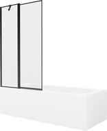 Mexen Vega cadă dreptunghiulară de 170 x 70 cm cu panouri si paravan cu 1 aripă 100 cm, Model negru - 550117070X9410117070