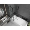 Mexen Vega cadă dreptunghiulară de 170 x 70 cm cu panouri si paravan cu 1 aripă 100 cm, Model negru - 550117070X9410117077