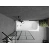 Mexen Vega cadă dreptunghiulară de 170 x 70 cm cu panouri si paravan cu 1 aripă 100 cm, Model negru - 550117070X9410117077