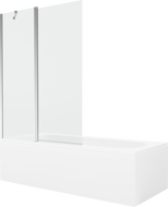 Mexen Vega cadă dreptunghiulară de 170 x 70 cm cu panouri si paravan cu 1 aripă 120 cm, transparent, crom - 550117070X9412110100