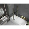 Cada rectangulară Mexen Vega 170 x 70 cm cu panou și paravan cu 1 ușă 120 cm, transparent, auriu - 550117070X9412115000