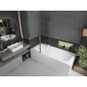 Cada rectangulară Mexen Vega 170 x 70 cm cu panou și paravan cu 1 ușă 120 cm, transparent, auriu - 550117070X9412115000