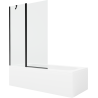 Mexen Vega cadă dreptunghiulară 170 x 70 cm cu placare și paravan cu 1 canat 120 cm, transparent, negru - 550117070X9412117000