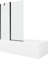 Mexen Vega cadă dreptunghiulară 170 x 70 cm cu placare și paravan cu 1 canat 120 cm, transparent, negru - 550117070X9412117000