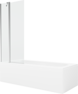 Mexen Vega cadă dreptunghiulară de 180 x 80 cm cu panouri si paravan cu 1 aripă 80 cm, transparent, crom - 550118080X9408110100